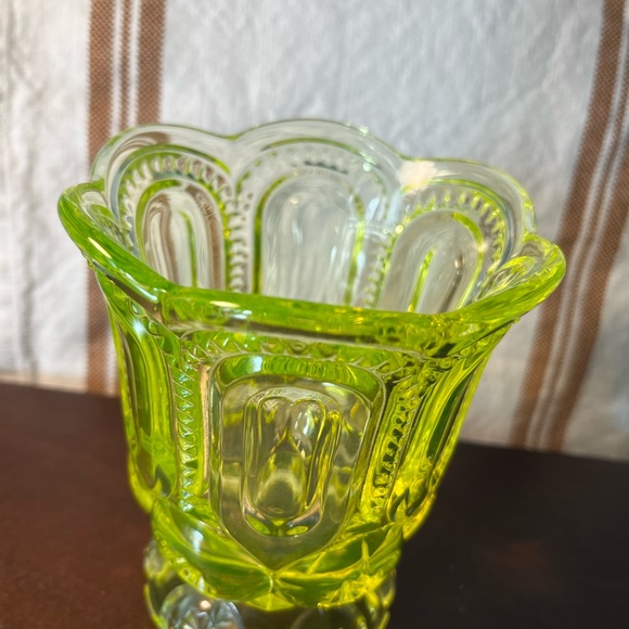 Moon and Star Vaseline Glass Compote! - Picture 3 of 9